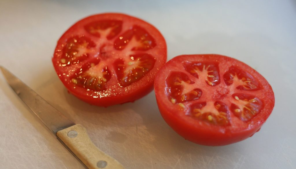 Fresh Tomato Sliced in Half