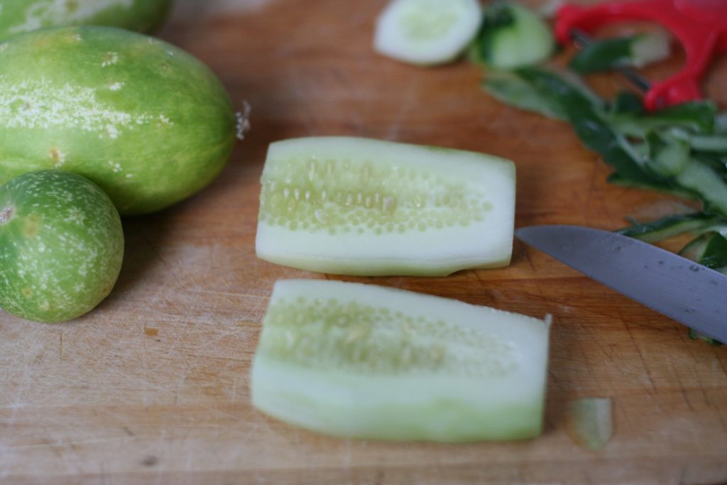Cucumber Sliced In Two