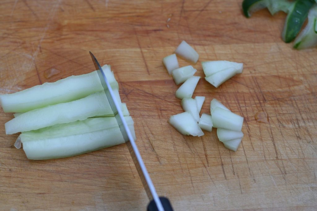Cutting Cucumbers Into Dice