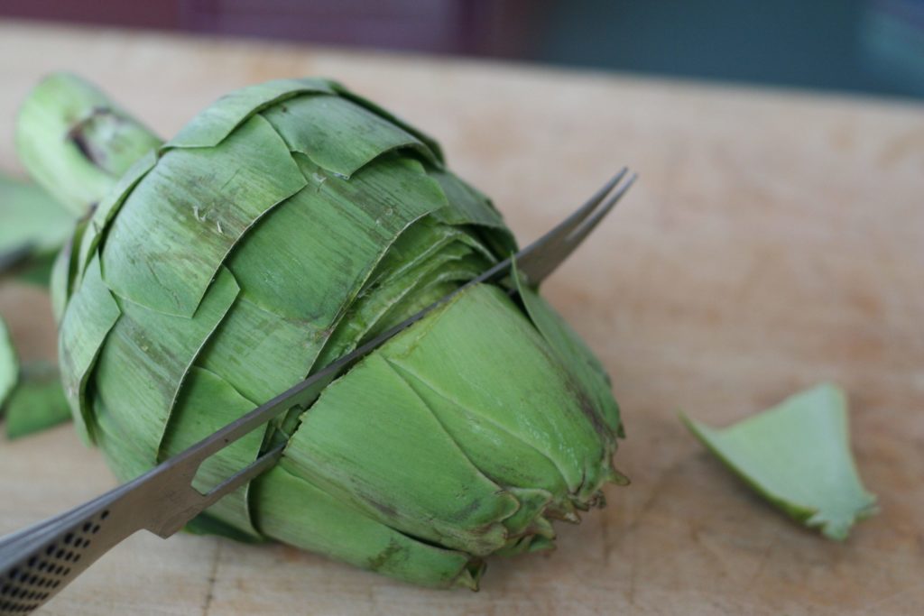 Trimming the Top Off an Artichoke