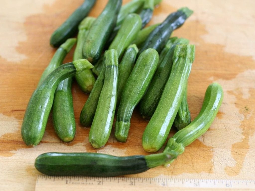 Young fresh small zucchini